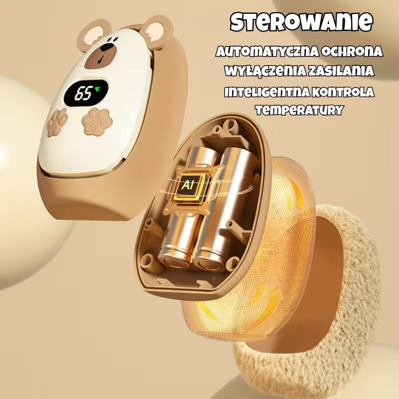 Ciepluś - Elektryczny Ogrzewacz do Rąk USB Pluszowy + Wyświetlacz