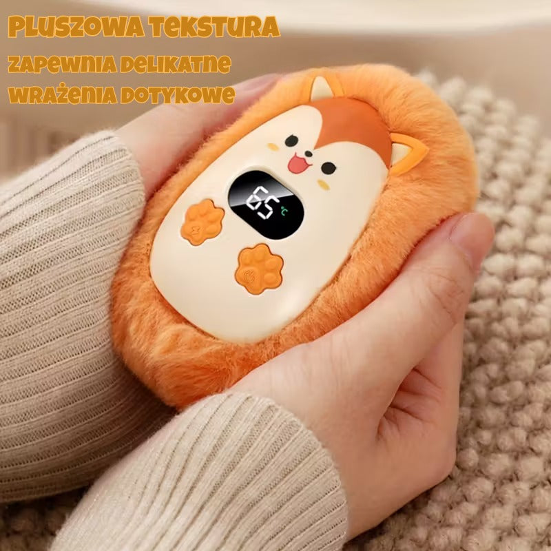 Ciepluś - Elektryczny Ogrzewacz do Rąk USB Pluszowy + Wyświetlacz