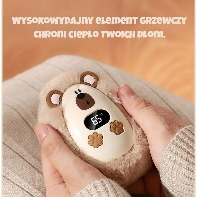 Ciepluś - Elektryczny Ogrzewacz do Rąk USB Pluszowy + Wyświetlacz