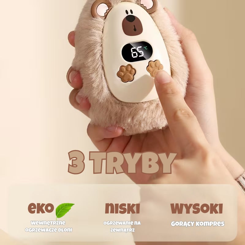 Ciepluś - Elektryczny Ogrzewacz do Rąk USB Pluszowy + Wyświetlacz